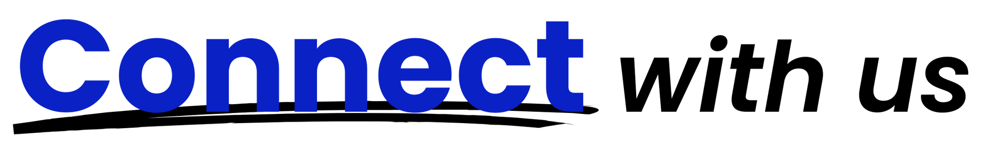 A blue sign that says connect with us on a white background