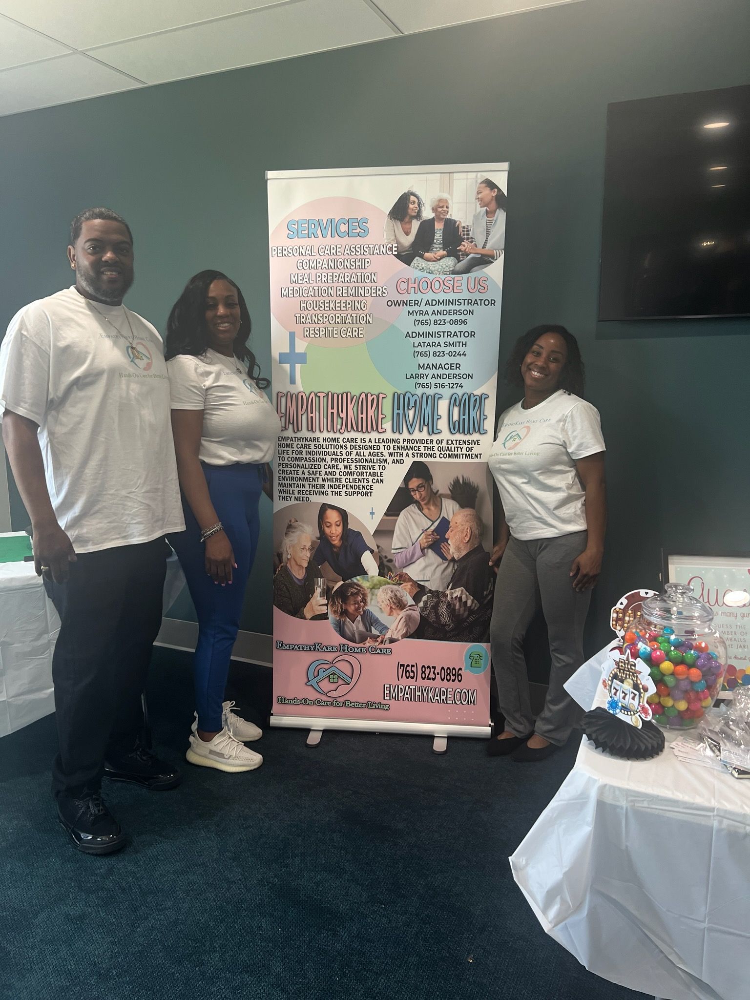 Caregiver and elderly person