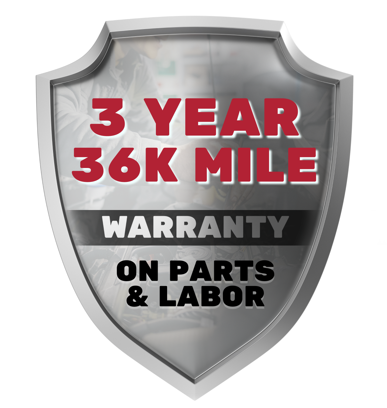3 Year 36K Mile Warranty Logo | Charlie’s Complete Auto Service
