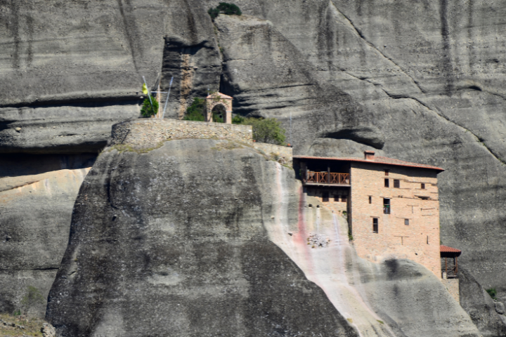 Holy Monastery of Rousanou built on a cliff in Meteora