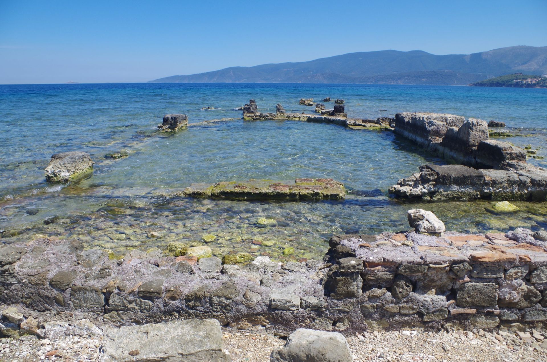 Remains of the ancient port of Kenchreai near Corinth