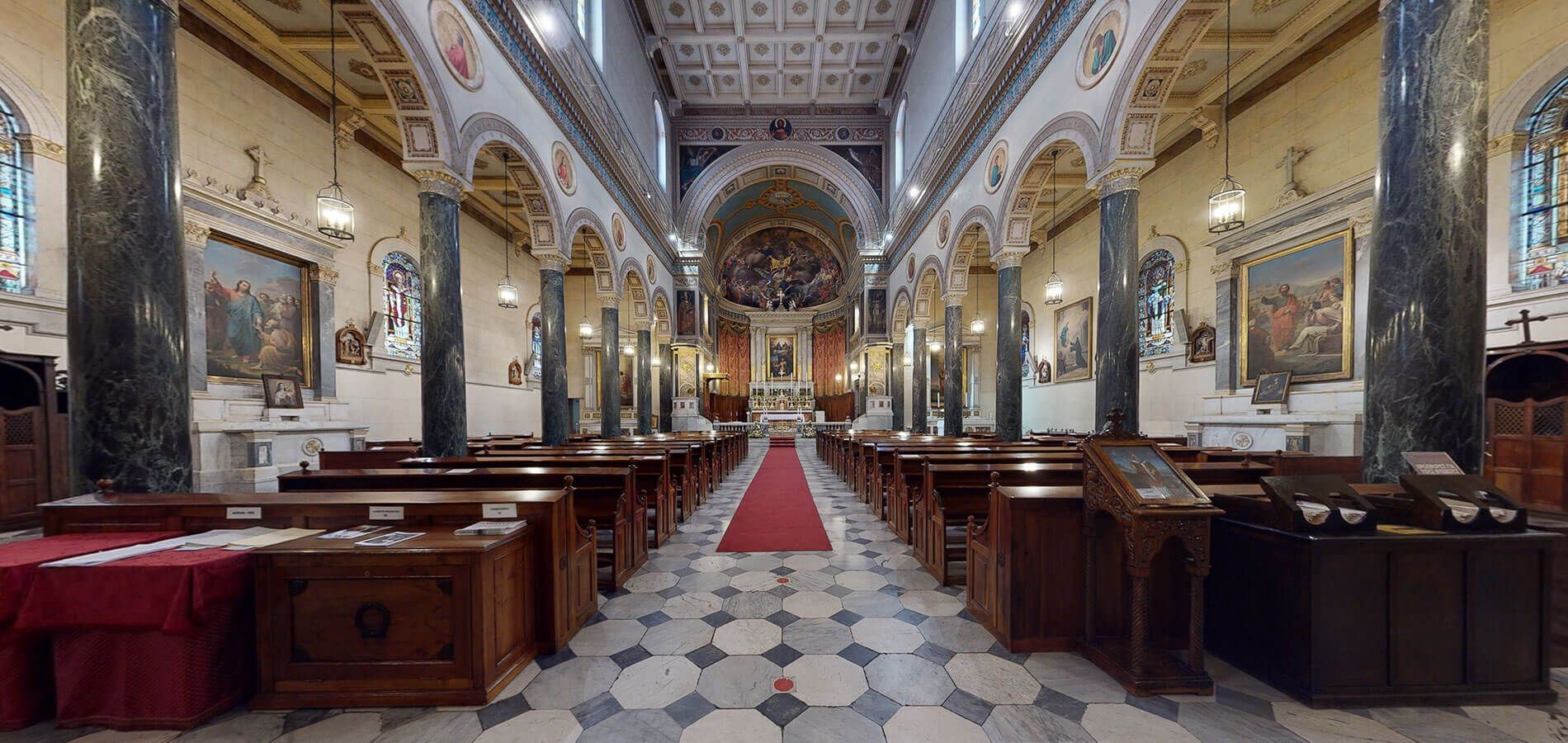 Interior of the Catholic Church of Saint Denis in Athens