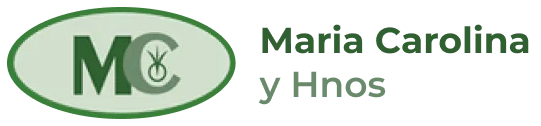 Un logotipo para María Carolina y Hnos. con un círculo verde.