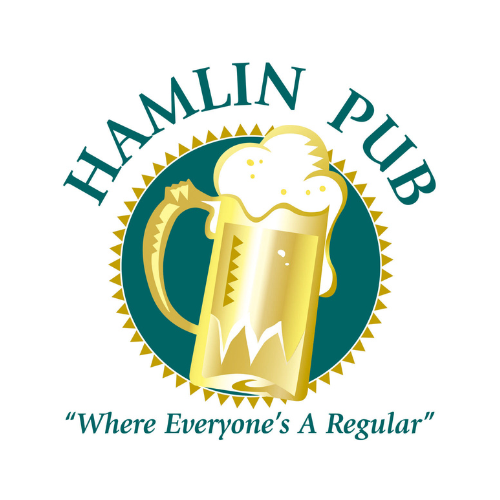 A logo for hamlin pub where everyone 's a regular.