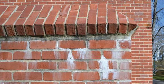 Efflorescence on brick in Old Town, Chicago