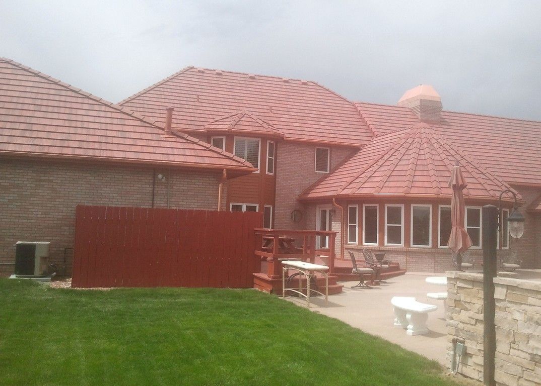 6 Inch Seamless Copper Half Round Gutter with Copper 4 Inch Round Downspout Broomfield Colorado