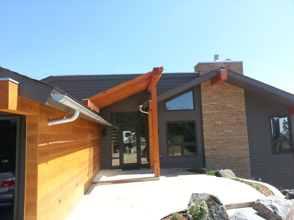 6 Inch Seamless Half Round Gutters with 4 Inch Round Downspout in Boulder Colorado