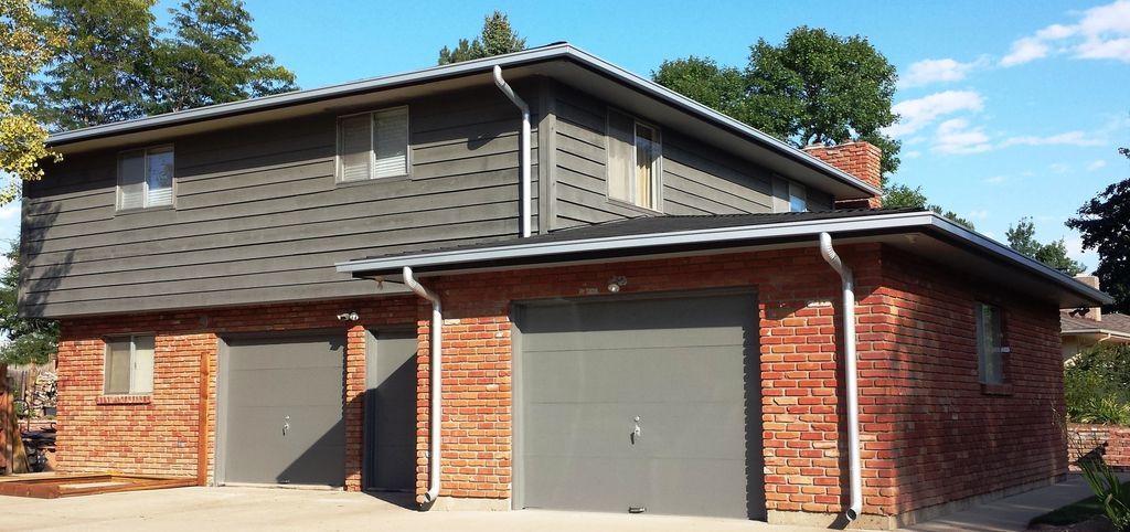 6 Inch Seamless Box Gutters with 4 Inch Round Downspout Fort Collins Colorado