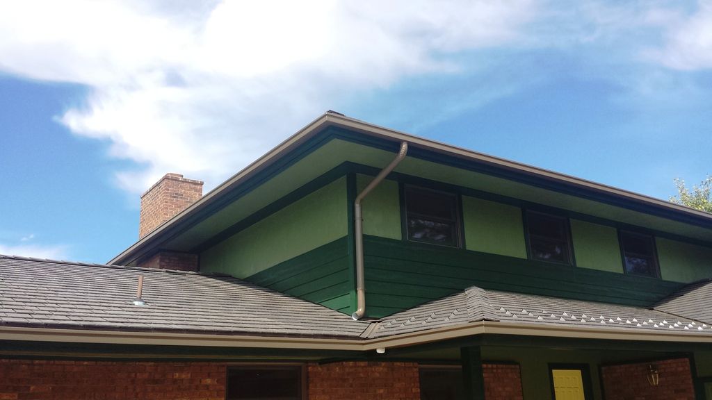 6 Inch Seamless Box Gutters with 4 Inch Round Downspout Cherry Creek Colorado