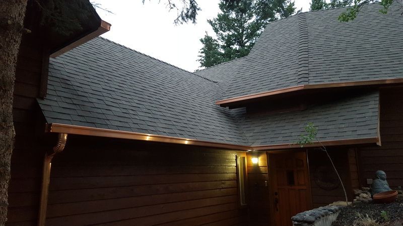 6 Inch Seamless Copper Box Gutter with 3x4 Inch Copper Downspout Evergreen Colorado