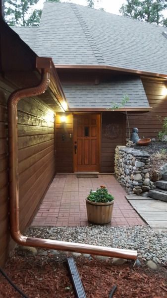 6 Inch Seamless Copper Box Gutter with 3x4 Inch Copper Downspout Evergreen Colorado