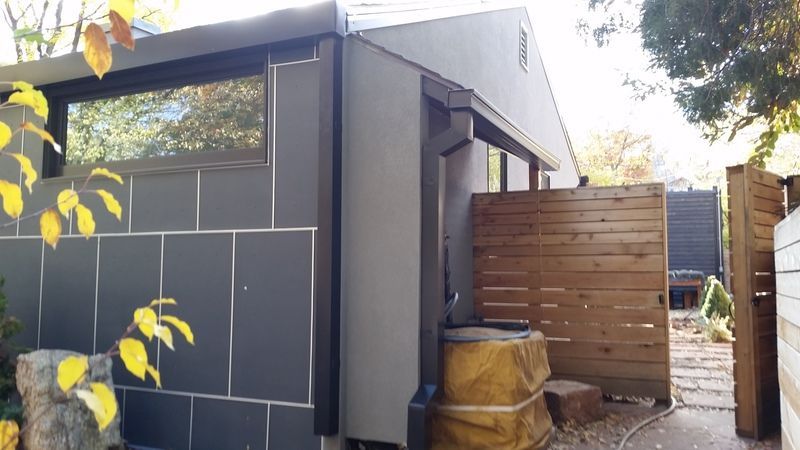 Custom Flat Faced Gutter With 4x4 Box Downspouts in Boulder Colorado