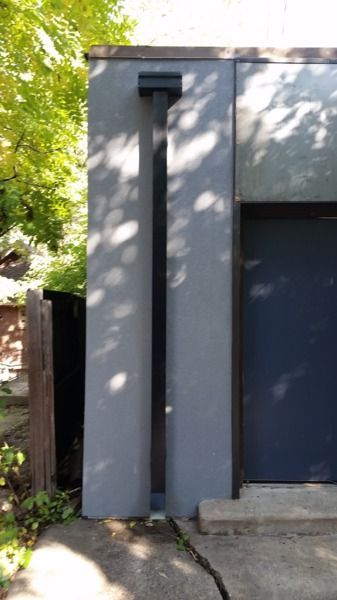 Custom Flat Faced Gutter With 4x4 Box Downspouts in Boulder Colorado