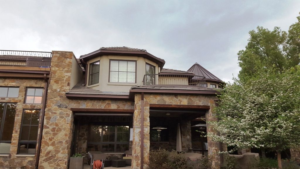6 Inch Seamless Box Gutters with 3x4 Downspout in Cherry Hills Village Colorado