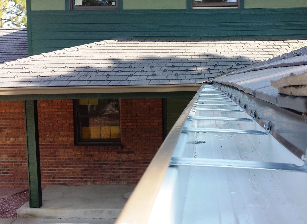 6 Inch Seamless Box Gutters with 4 Inch Round Downspout Cherry Creek Colorado