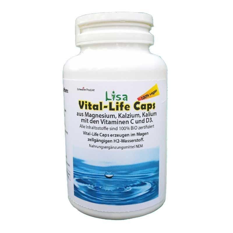 Vital H2 Caps – Nahrungsergänzungsmittel aus Magnesium, Kalium, Kalzium und Vitaminen C und D3 für eine gesunde Lebensweise.