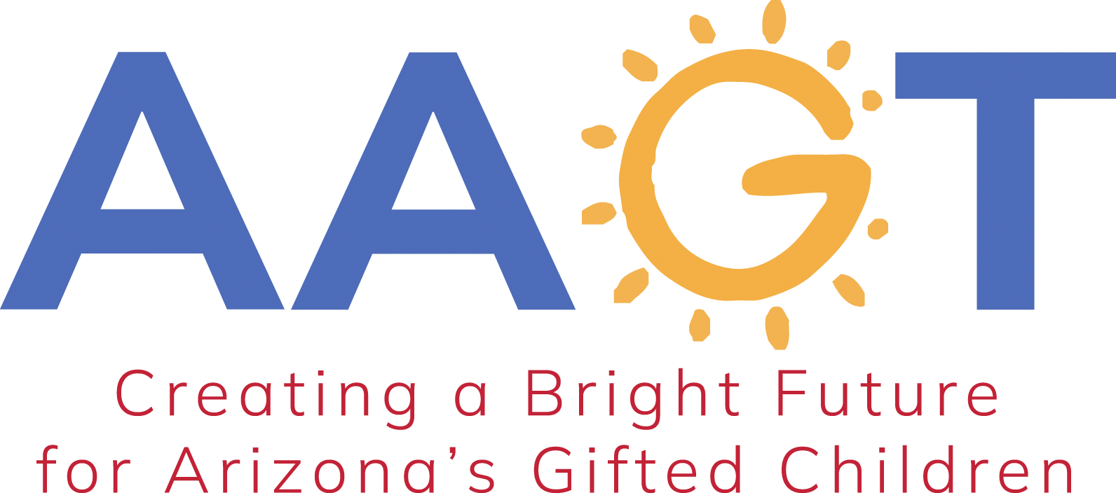 A logo for aagt creating a bright future for arizona 's gifted children