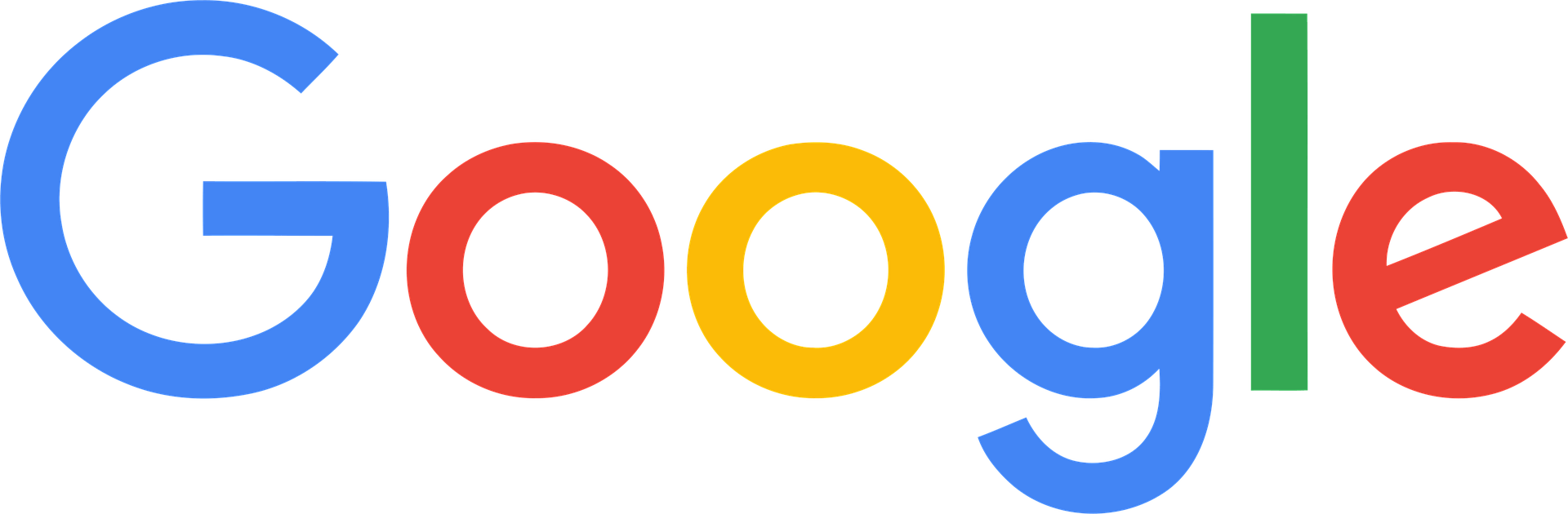 A colorful google logo on a white background