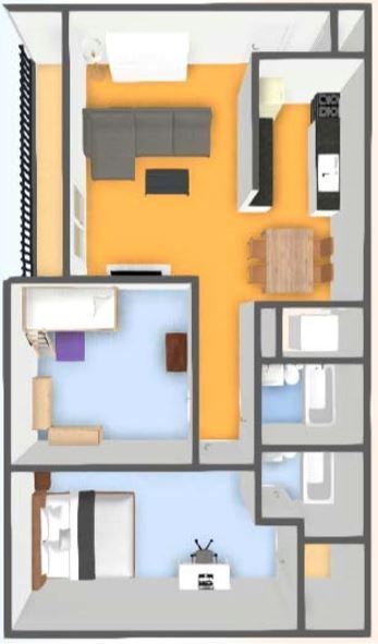 Floor Plan: 2 Bed · 2 Bath · 930 SQ. FT.