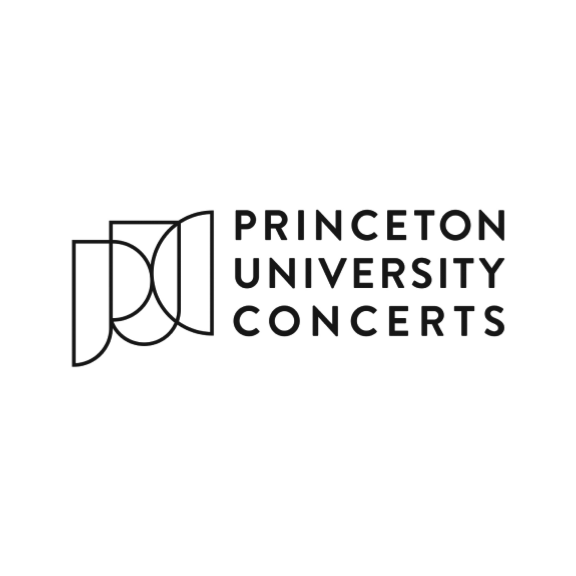 The logo for princeton university concerts is black and white.