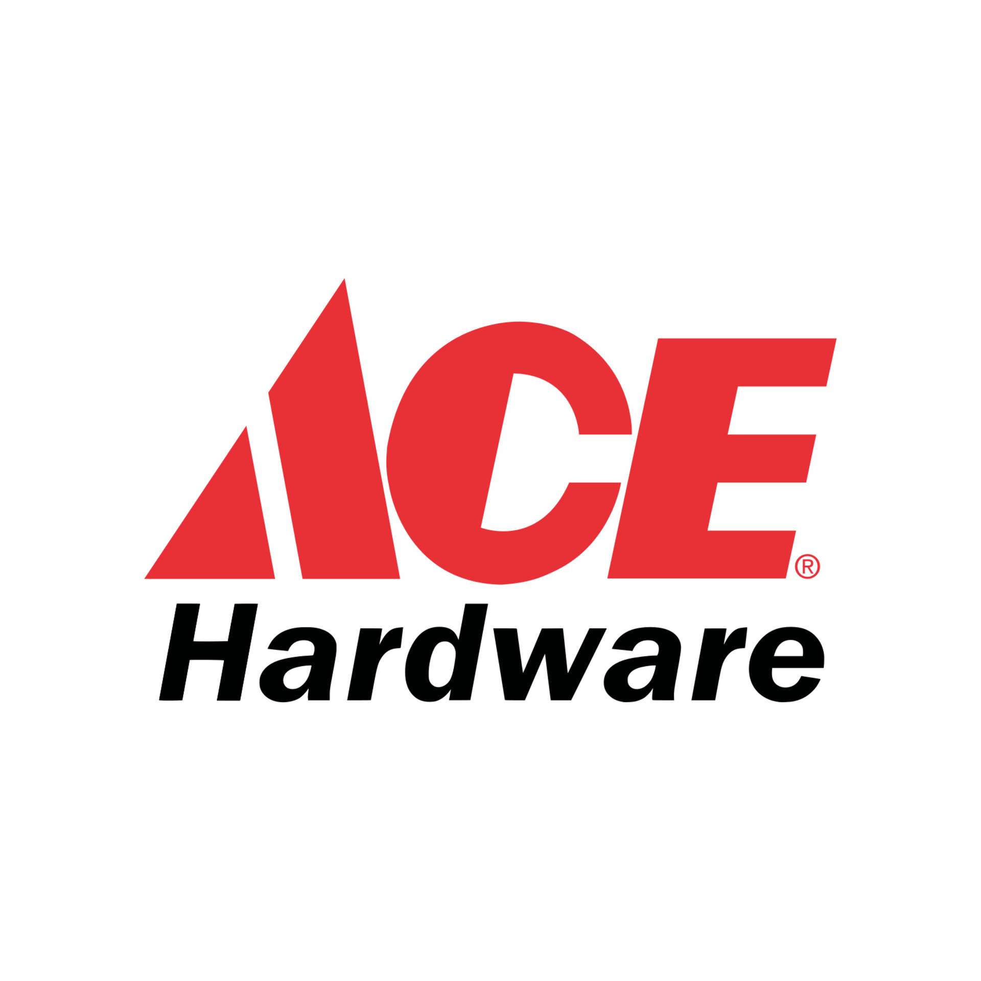 The ace hardware logo is red and black on a white background.
