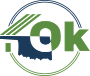 Logo for 4OK, featuring the outline of Oklahoma, with 