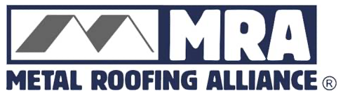 Logo of the Metal Roofing Alliance, featuring an M-shaped roof design and the acronym