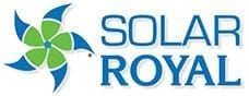 Solar Royal logo with a pinwheel design in green and blue next to the words SOLAR ROYAL in blue.
