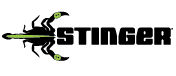 Logo of "Stinger" with a black scorpion and green accents.