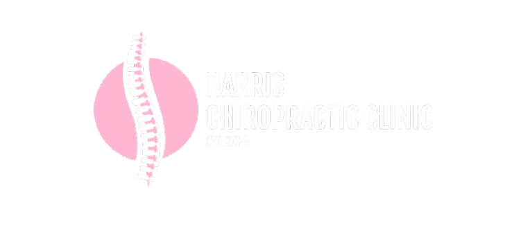 Logo for Mayo Chiropractic Clinic, with a pink circle containing a spine graphic.