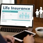 laptop screen that says life insurance