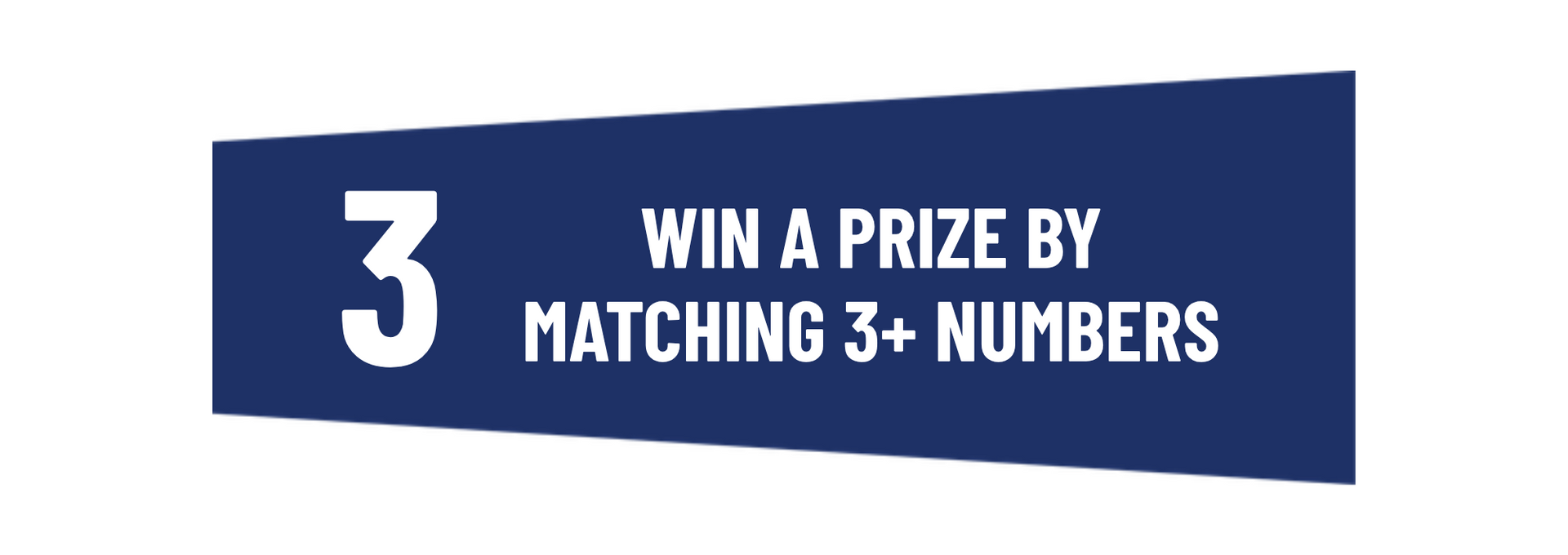 A dark blue trapezoid featuring the large white number 