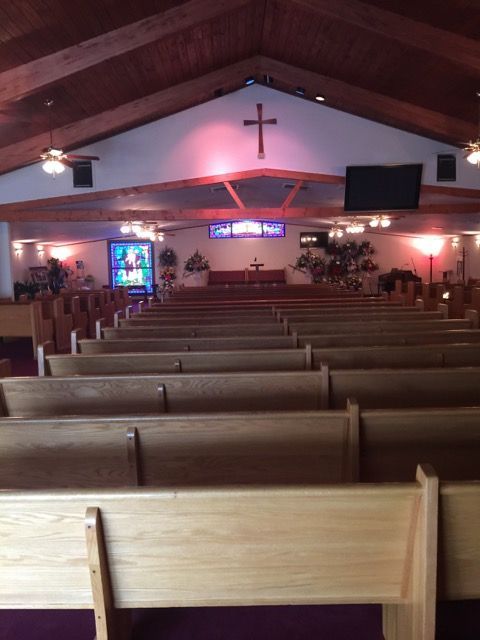 Chapel interior with pews