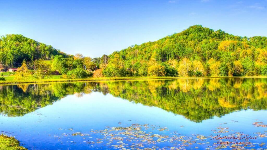 Pond and Hills in Clay County Kentucky