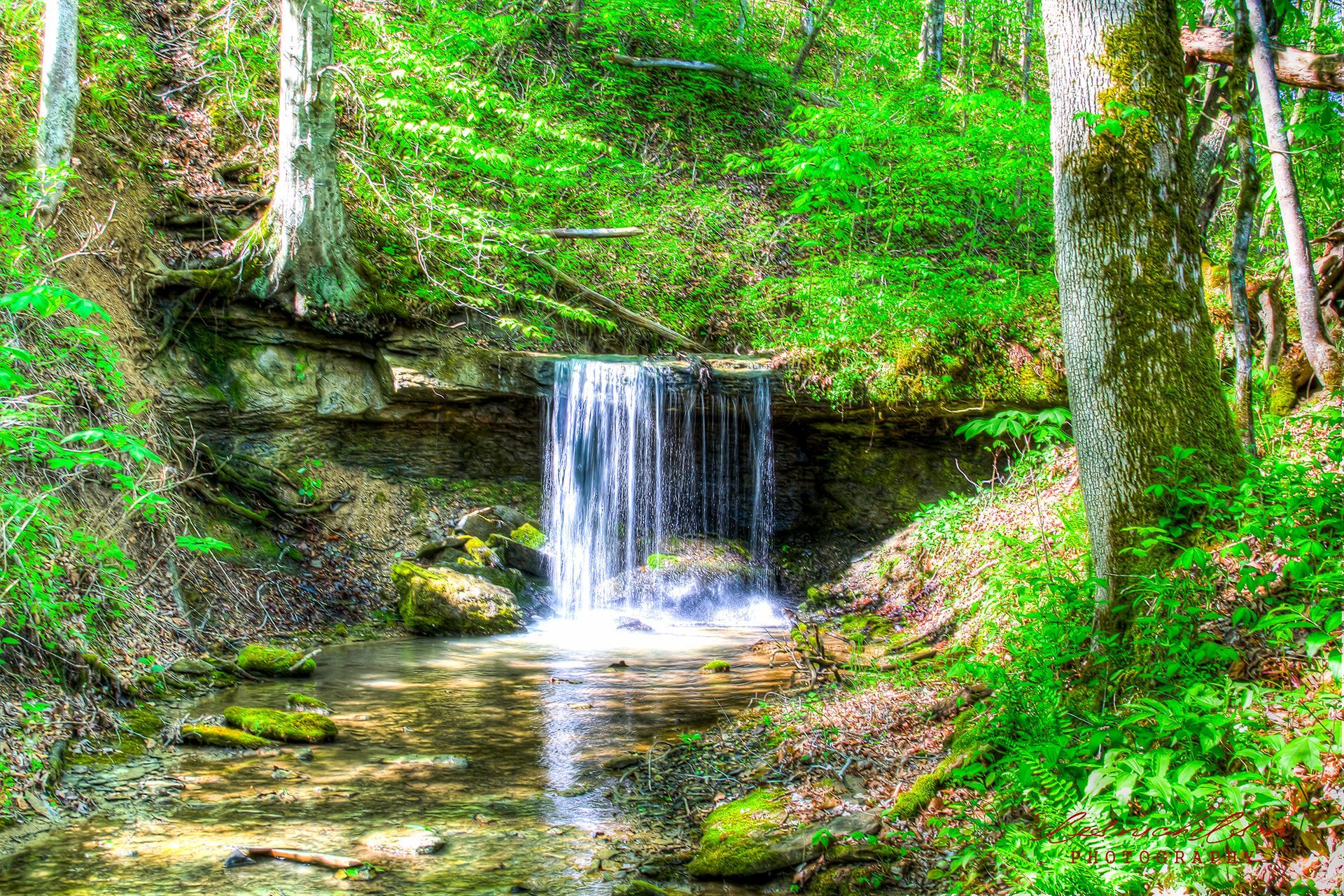 Waterfall in Clay County in Kentucky