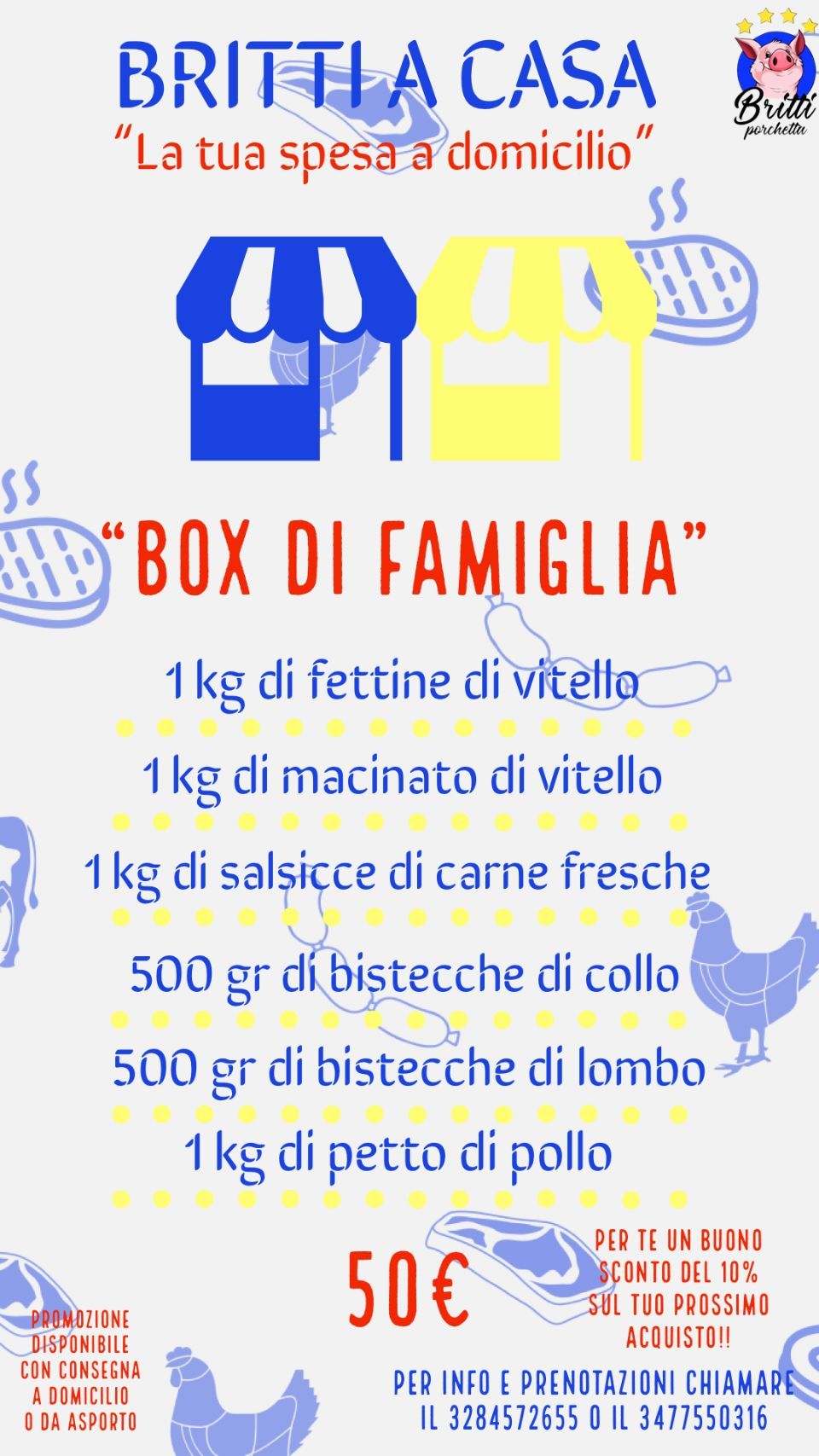 Consegna a domicilio di carne fresca cotta
