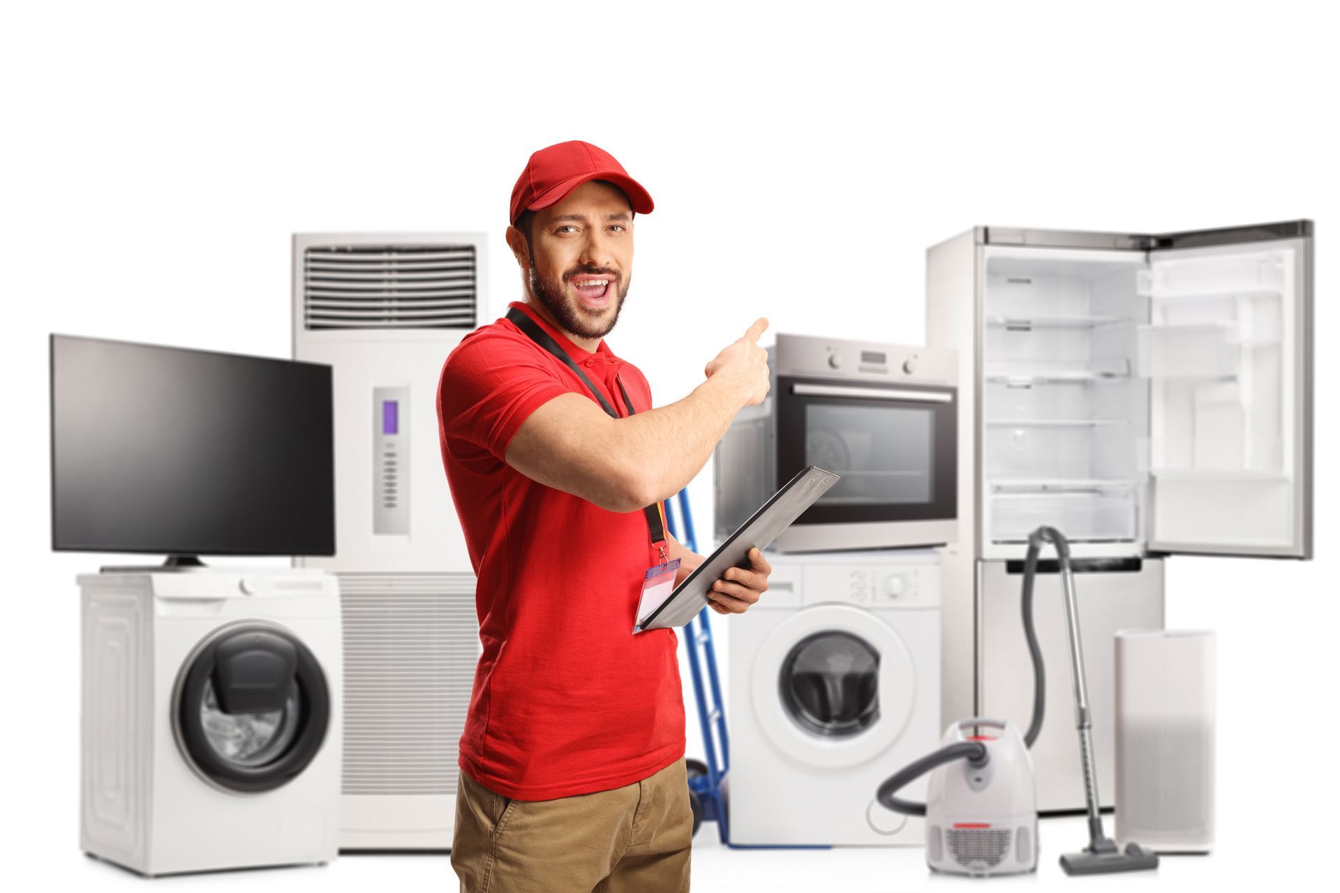 Fresno technician servicing a modern stainless steel refrigerator