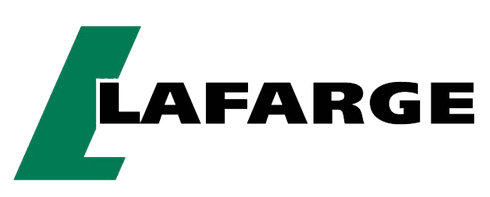 Un logo Lafarge vert et noir sur fond blanc