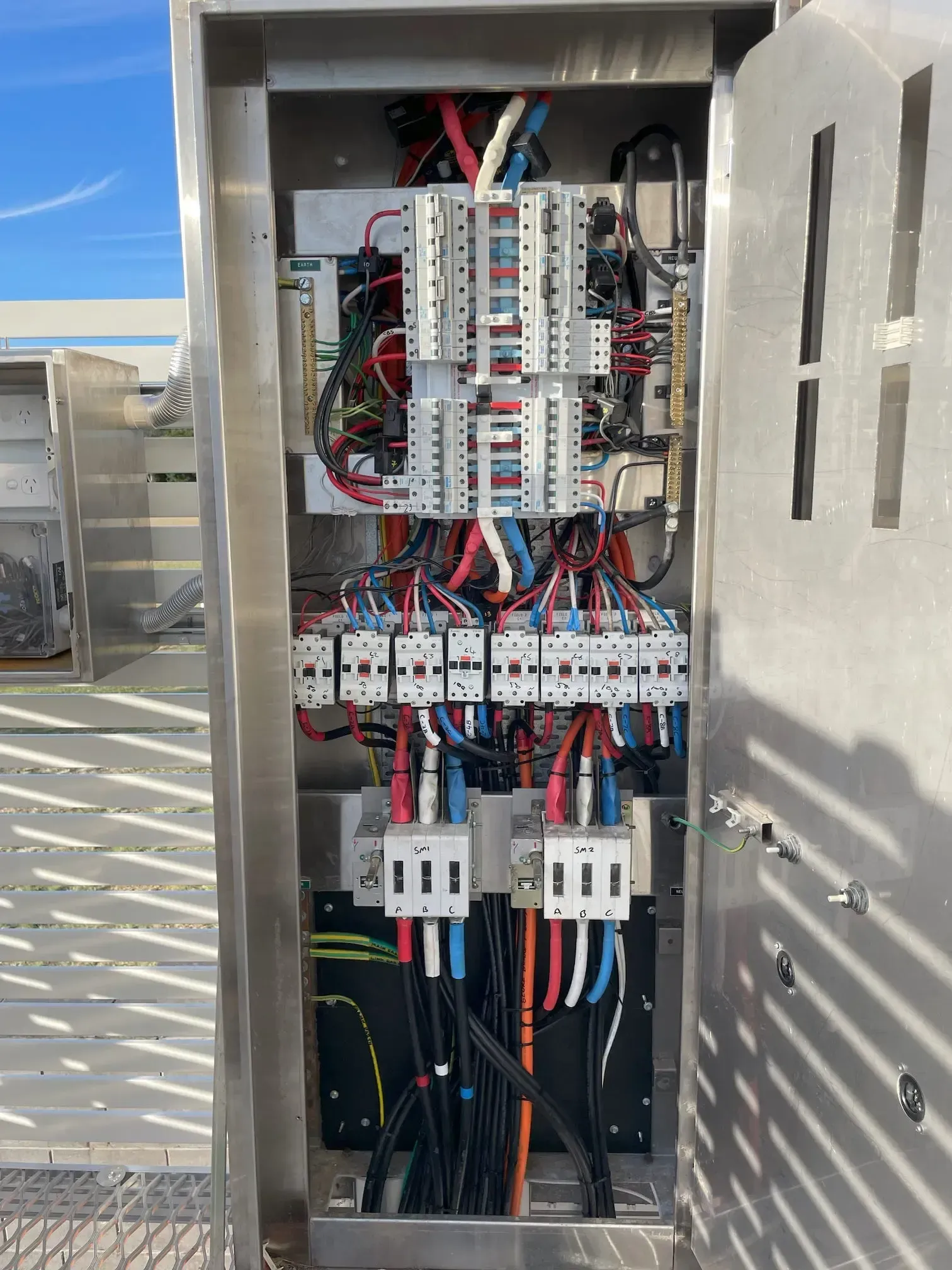 Electrician at switchboard