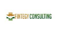 a logo for fintegy consulting with a handshake and an arrow .