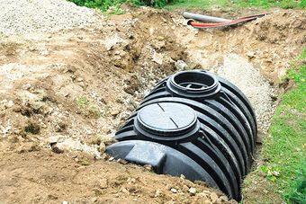 septic tank being installed