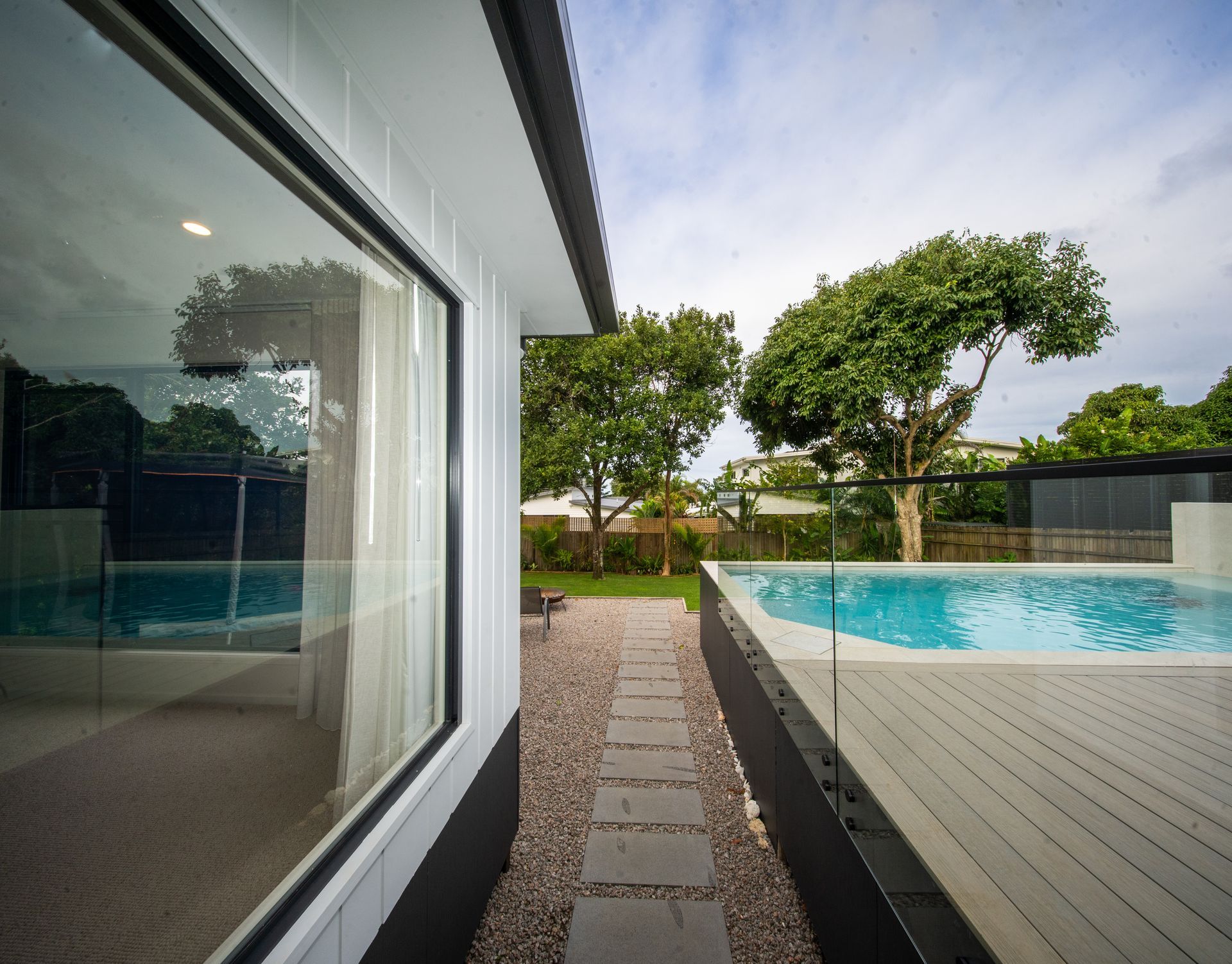 Rectangular Pool With Partially Open Dark Cover — Concrete Pool Projects in Tannum Sands, QLD