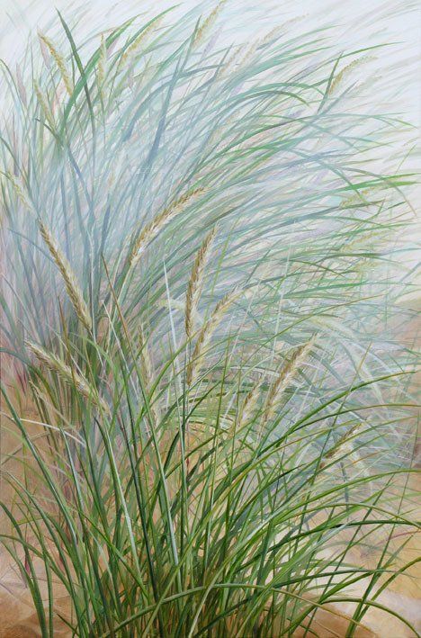 Yanny Petters' Marram Grass, a beautiful painting on board, part of the artist's 2008 solo show Fieldwork, organised by Olivier Cornet at the Riverside Gallery, Bridgewater Centre, Arklow (Co. Wicklow).