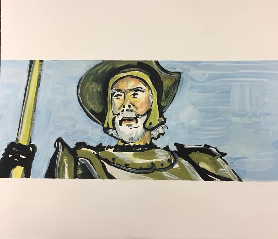 Painting by David Fox for Don Quixote at Wexford Festival Opera