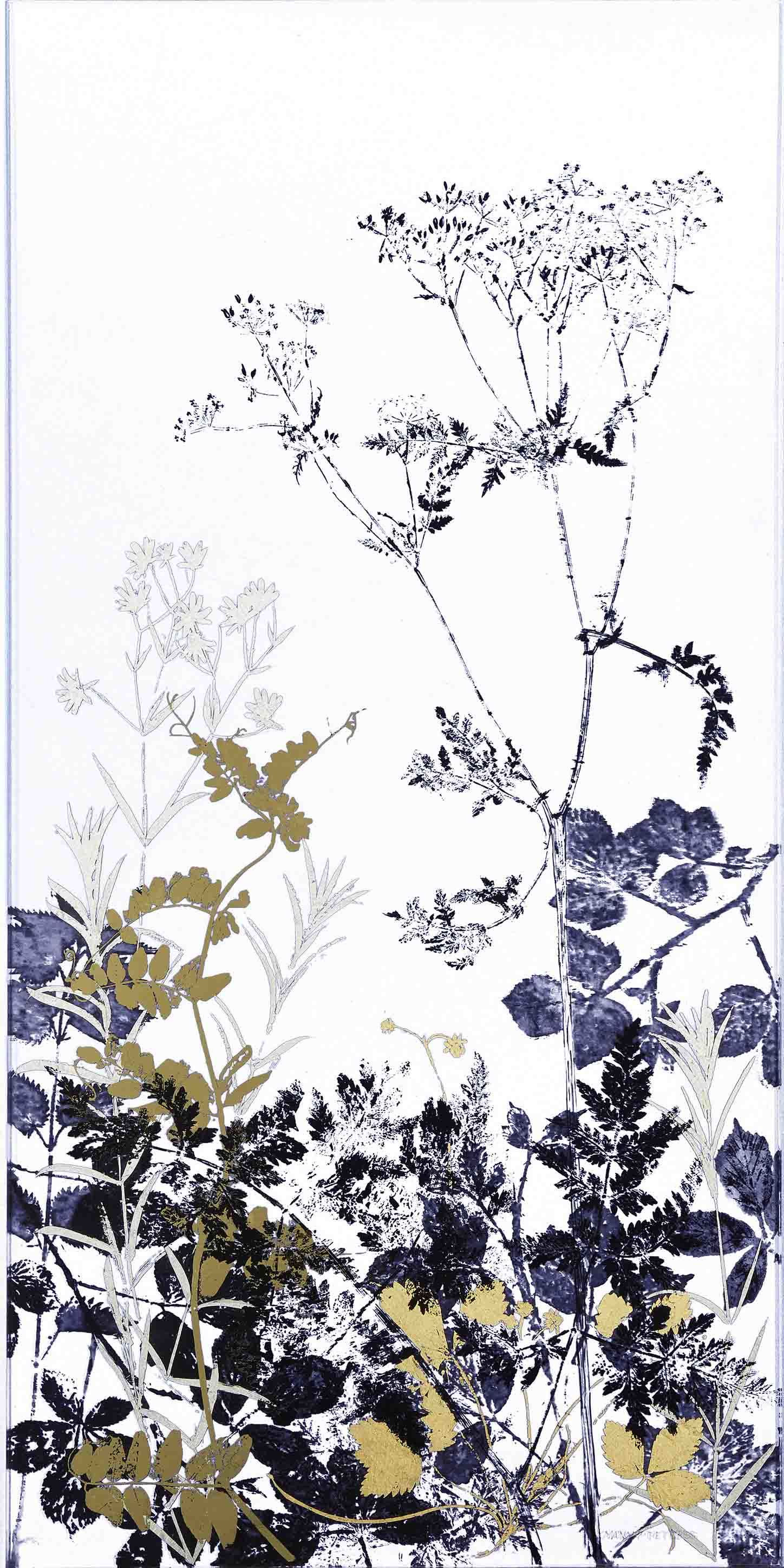 Work of Hedgerow silhouettes with Cow parsley and Vetch by Yanny Petters at Olivier Cornet Gallery