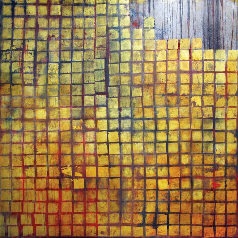 Jordi Forniés, A Quiet Conversation, 2012, gold leaf & pigments on canvas (190x190cm)