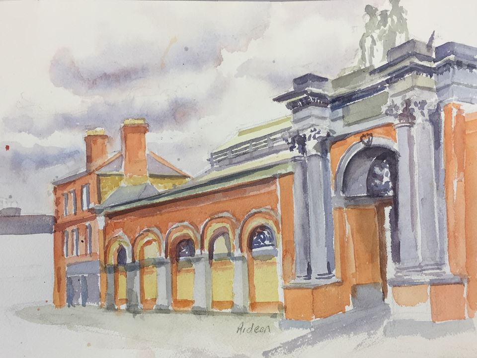 Watercolor by Aideen Griffin at Olivier Cornet Gallery