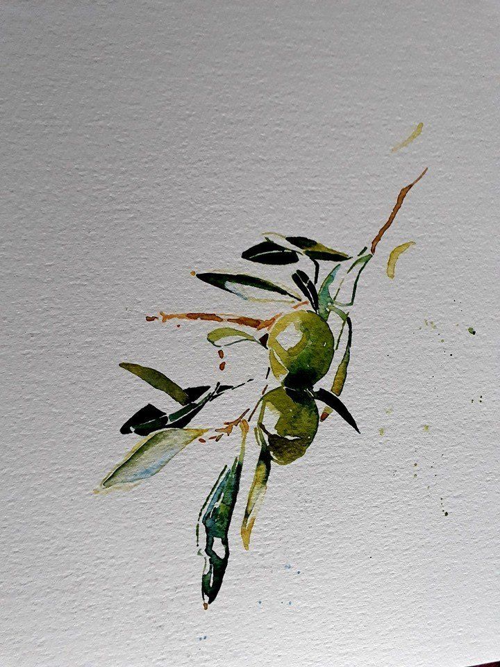 Painting of Olive Branch by Aine Divine at Olivier Cornet Gallery