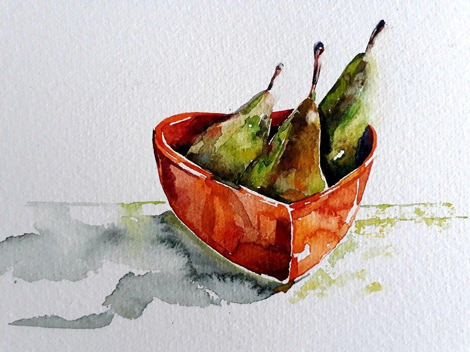 Painting of Pears by Aine Divine at Olivier Cornet Gallery