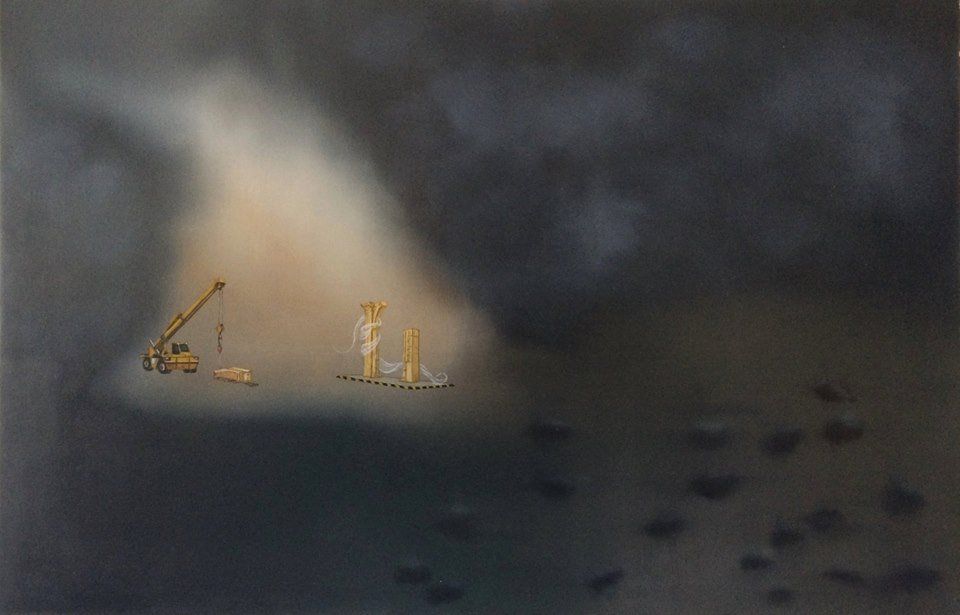 Painting of Citadel VIII Pop Up Palmyra UK by Claire Halpin at VUE Art Fair